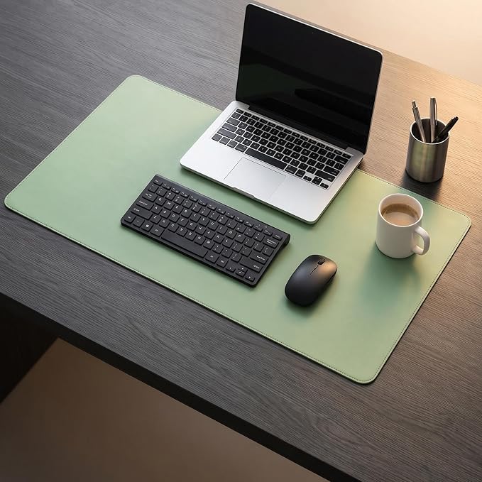 Green Desk Mats Gaming Desk Pad, 16"x32" ZGLCQSGY Extended Mouse Pad Large Keyboard Mats, Laptop Mat for Desk, Desktop Mat Mousepad Office Decor for
