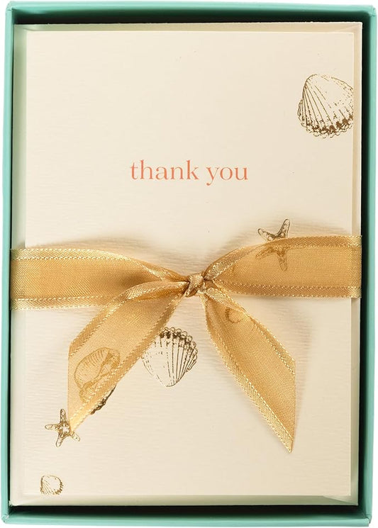 Graphique La Petite Presse Shells Thank You Notes | Blank Note Cards with Envelopes | 10 Count All Occasion Greeting Set | 3.25 x 4.75 Inches | High Quality Thick Paper Stationery with Unique Design