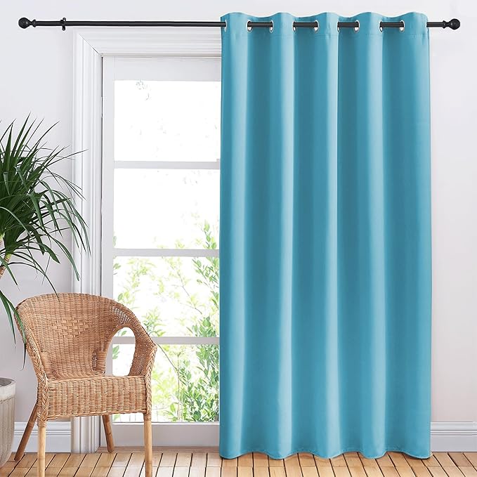 NICETOWN Bedroom Blackout Curtain Panel, 1 Panel, 70 x 84 inch, Teal Blue, Privacy Window Thermal Insulated Blackout Drape/Drapery for Loft, Guestroom
