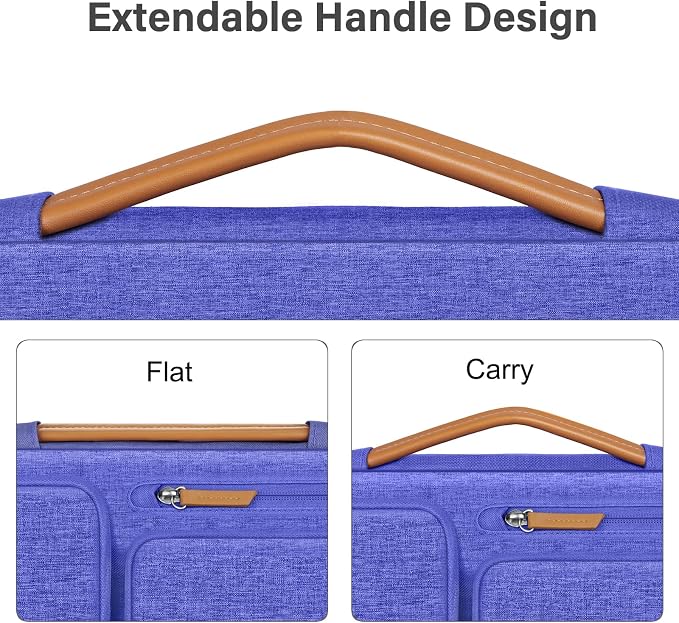 MOSISO 360 Protective Laptop Case 16 inch, 15-15.6 inch Laptop Sleeve Compatible with MacBook Pro 16, HP Acer Dell Lenovo ASUS, Side Open Carrying Case with 4 Zipper Pockets&Handle, Royal Blue