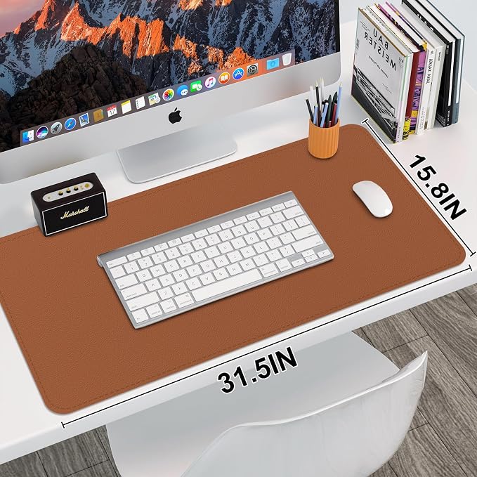 Leather Desk Mat, Desk Pad for Keyboard and Mouse Large Mouse Pads for Desk | Waterproof Desk Mat, Desk Matt for Desktop, Laptop Blotter, Keyboard Pad, Large Mouse Pad, Desk Essentials