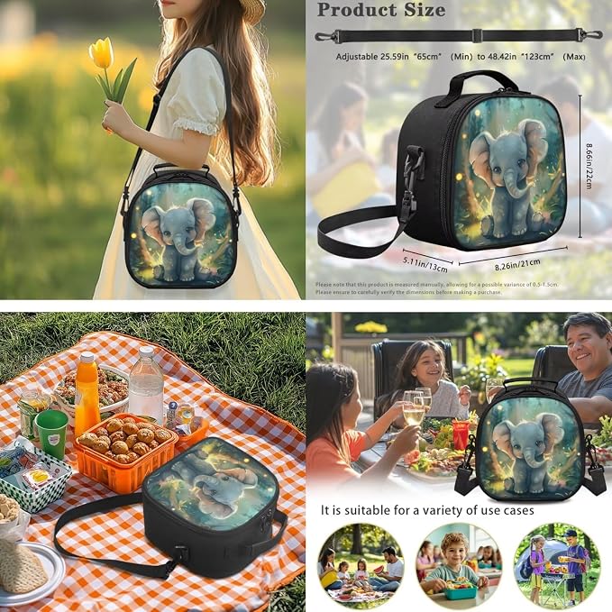 Ystardream Cute Elephant Backpack for Girls 7th Grade Kids School Backpack with Luch Bag for Girls Elementary Bookbag with Large Capacity Design Wear Resistant Pencil Case,Water Bottle Sleeve