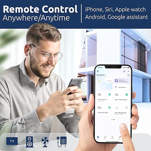 Smart Plug | Compatible with Alexa, Google Home Assistant, iPhone, Siri, Android, Power Tracking 15A 1800W, No Hub Required Energy Monitoring Outlet (Non-Energy Monitoring, 1)