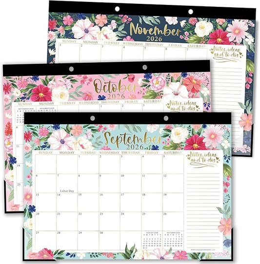 Hadley Designs Large Teacher Desk Calendar 2026-2027 - Desktop Calendar 2026, 18-Month Desk Calendars for Home, Office & Classroom, Cute Classroom Must Haves, Back to School Teacher Gifts