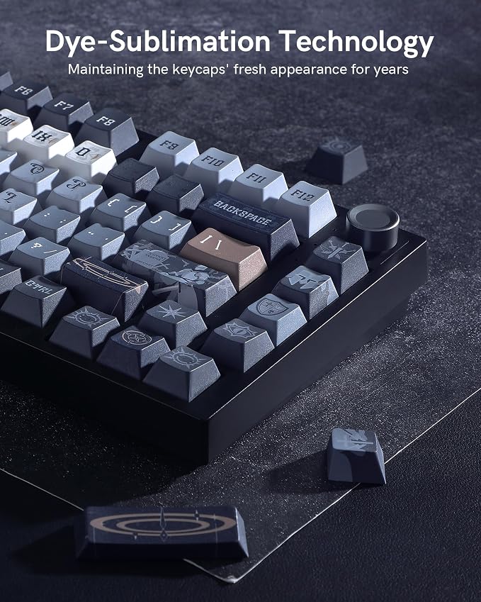 Keymatic Keycaps, PBT Keycap Medieval Roman Style 60 65 75 100 Percent, 134 Keys Set Custom Key caps Set Cherry Profile,for 61/68/84/87/98/100 Cherry Gateron MX Mechanical(Only Keycap Set)