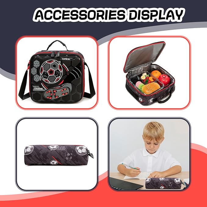 Rolling Backpack for Boys School Backpack with Wheels for Kids Roller Backpacks for Kids Backpacks with Lunch Box Pencil Case for Elementary Back to School Supplies