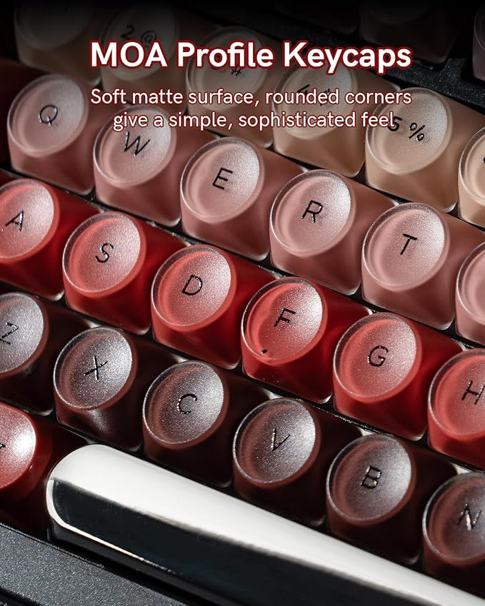 PBT Keycaps, Matte Red Lipstick Jelly Keycaps MOA Profile, 129 Keys Elegant Cute Custom Key caps for 61/68/84/87/98/100 Cherry Gateron MX Mechanical Keyboards, No Tear & Never Fades