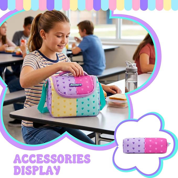 School Backpack for Girls,Kids Backpack with Lunch Box,Lightweight Elementary Bookbag for Girls, Cute Backpacks for School & Travel