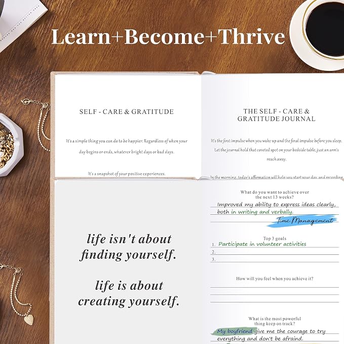 5 MINUTES A DAY Self-Care Journal, Wellness & Daily Reflection Notebook – Mental Health & Anxiety Guided Journal for Women – Self Care Planner, ADHD Planner with Mood Tracker – (Beige)