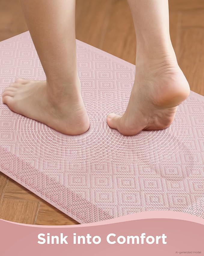 Ophanie Kitchen mats for Floor, 3/4 inch Thick, Kitchen Rugs, 20x48 Anti Fatigue Standing Cushioned Mat,Waterproof,Comfort Ergonomic mat for Office, Home,Sink with 99+ Pairs of Anti-Slip Bottom Ridges