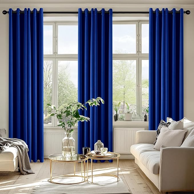MIULEE Blackout Curtains for Bedroom Living Room 2 Panels, Thermal Insulated Room Darkening Drapes Grommet Noise Reducing Light Blocking Window Treatments 84 Inches Long 40x84 Inch Royal Blue