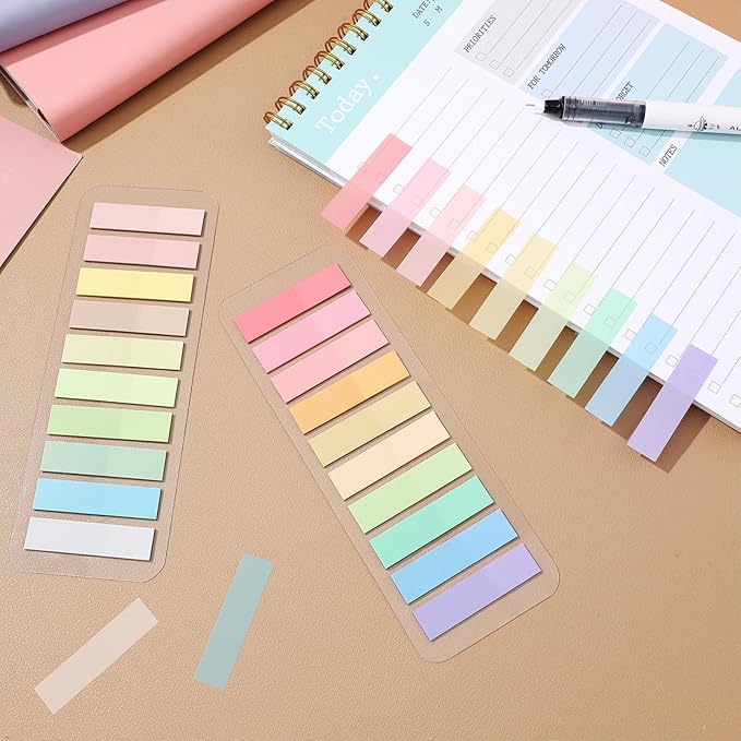 Lurrose 2400pcs Annotation Tabs: Transparent Page Markers - Writable and Repositionable Sticky Index Tabs for Page Marking Classify File
