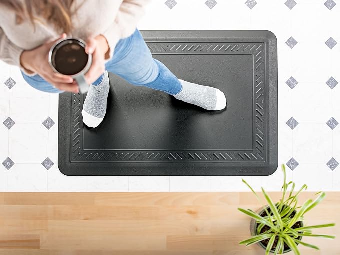 WeatherTech ComfortMat, 24 by 36 Inches Anti-Fatigue Comfort Mat, Bordered Pattern, Black