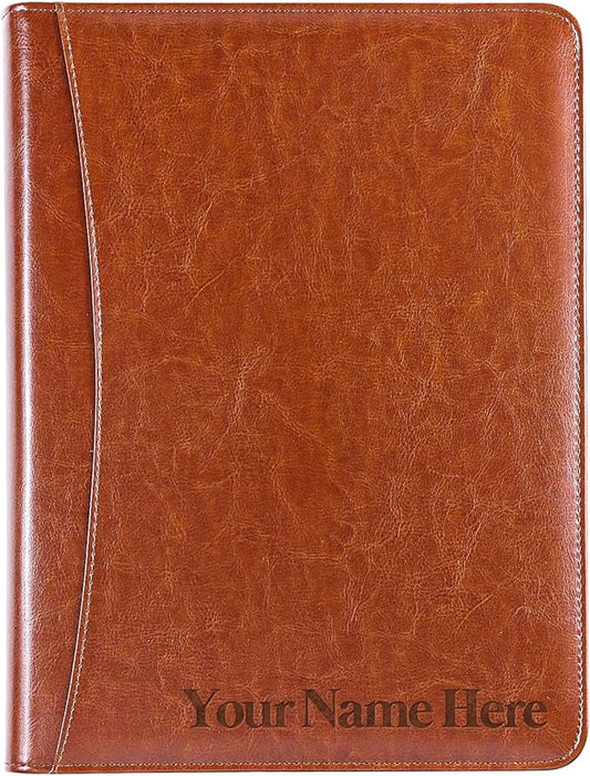 Customized Organizer Padfolio Planner for Men, Personalized Leather Portfolio for Staffs Colleague Employee, Gifts for Graduates, Perfect for Graduation, Birthday, Anniversary, Fathers Day, Christmas
