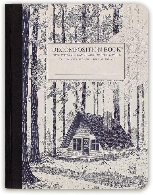 Decomposition Redwood Creek College Ruled Composition Notebook - 9.75 x 7.5 Journal with 160 Lined Pages - Notebooks for School Supplies, Home & Office - 100% Recycled Paper - Made in USA