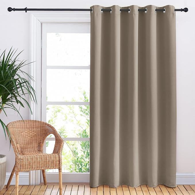 NICETOWN Taupe Bedroom Blackout Curtain Panel, 1 Panel, 70 x 84 inch, Privacy Window Thermal Insulated Blackout Drape/Drapery for Loft, Guestroom
