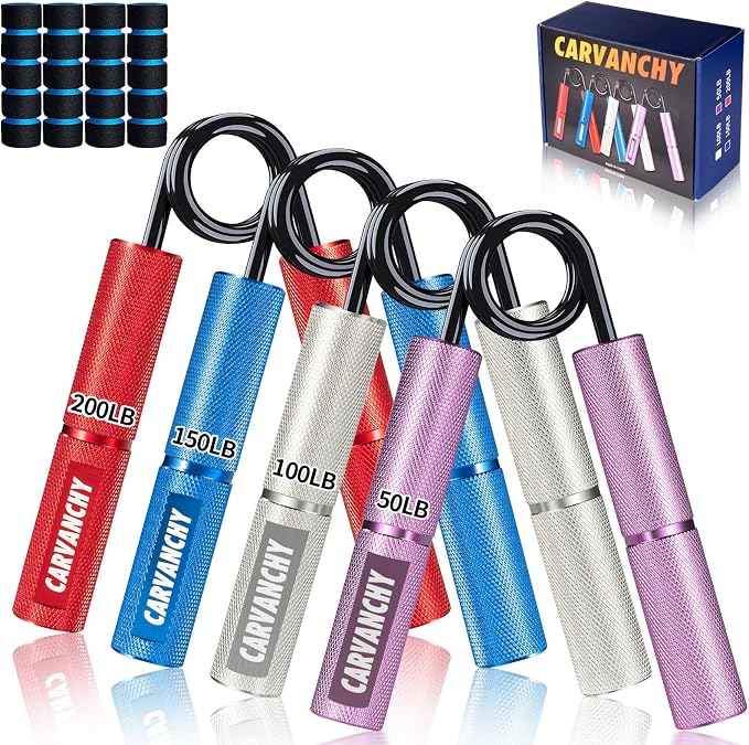 Grip Strength Trainer Set, 6 Pack, 50-350LB, Wrist Forearm Strengthener, Metal No Slip, Hand Grip Gripper Strengthener for Strength Training and Exercise, Hand Workout Squeezer Grip Strength