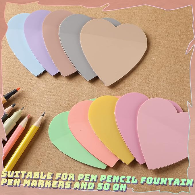 Jetec 500 Sheets Transparent Sticky Notes Bulk 3x3 Pastel See Through Sticky Notes Clear Books Annotation Tabs Self Adhesive Waterproof Translucent Memo Pad for Office Bible(Colorful,Cute)