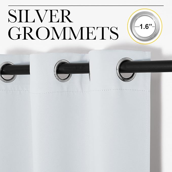NICETOWN Room Darkening Window Curtain Panel, 55x68 inches, 1 Pack, Cloud Grey Color, Solid Thermal Insulated Blind Privacy Drape for Bedroom