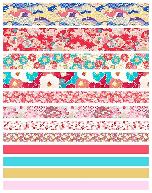 12 Rolls Washi Tape Set, Cherry Blossoms Floral Pattern Washi Masking Tape for Scrapbook,DIY,Crafts,DIY,Gift Wrapping