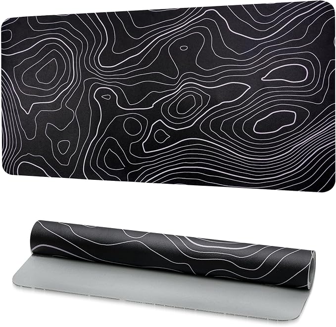 Desk Mat, Desk Pad Dual Leather Sided Desktop Mat for Office and Home,Desk Organization and Accessories - Ideal for Large Mouse Pad and Desk Mats on Top of Desks (Topographic 31.5"x 15.7")