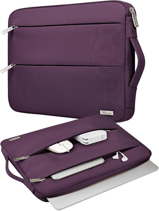 Voova Laptop Sleeve Carrying Case 13 13.6 Inch Compatible with MacBook Air 13 M1/M2/M3/M4, MacBook Pro 13/14, IPad Pro 13, Waterproof Slim Computer Cover Bag, Dark Purple