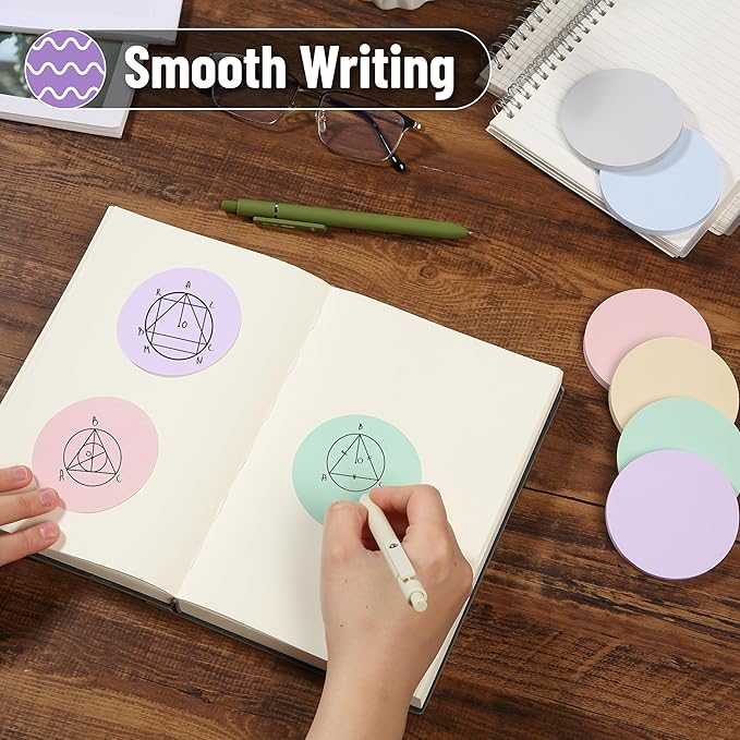 Mr. Pen Round Sticky Notes - 12 Pads, 720 Sheets, Morandi Color, 2.8" x 2.8" Circle Sticky Notes (Pack of 2)
