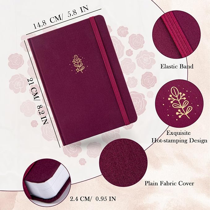 MGGAO Bullet Dotted Journal, No Bleed Thick 160gsm Dotted Journal, A5 Dot Notebook, 5.8 X 8.2 IN, Hardcover Notebooks for Personal Organizers