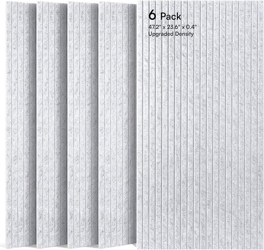 SODOCT 6 Pack Large Acoustic Panels, 47.2" X 23.6" X 0.4" Sound Proof Panels for Walls, High Density Sound Absorbing Panels for Home Studio & Office, Gray
