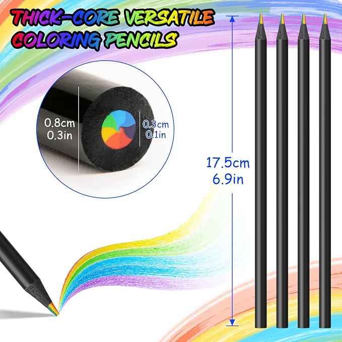Back to School Supplies - 12 Rainbow Colored Pencils - Easter Games Crafts for Kids,Art Supplies Drawing Kit for Teen Girl Gift Trendy Stuff | Stocking Stuffers