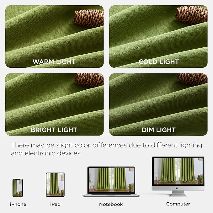 Joydeco Moss Green 100% Blackout Curtains 84 Inch 2 Panels, Luxury Thermal Green Velvet Curtains for Bedroom Living Room, Soundproof Blackout Window Drapes, Rod Pocket & Back Tab (52W x 84L)