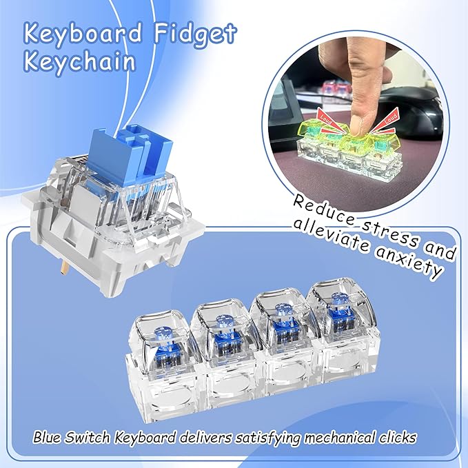 Outemu 45 Pcs Blue Mechanical Keyboard Switches,Including 1 Kailh Switch,3-Pin Pre-Lubricated Clicky Switches,Ideal Clickers for 3D Prints Replacement Parts and Mechanical Gaming Keyboards