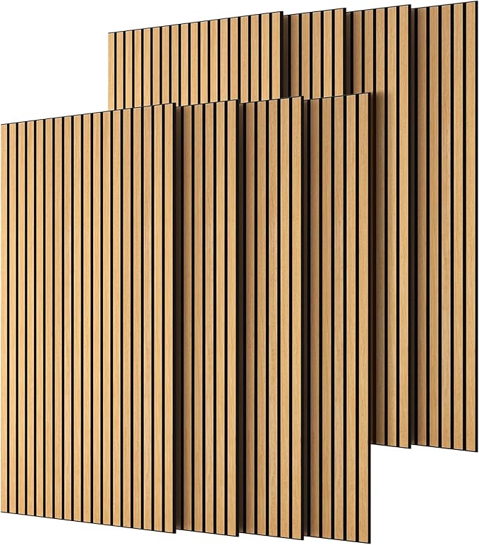 TONOR 8 Pack Large Acoustic Panels,47.2" X 23.6" X 0.35" Acoustical Wall Panel, Self-Adhesive Sound Proof Panels, Decorative Soundproof Wall Panels for Echo Absorption for Home Studio Office, Oak
