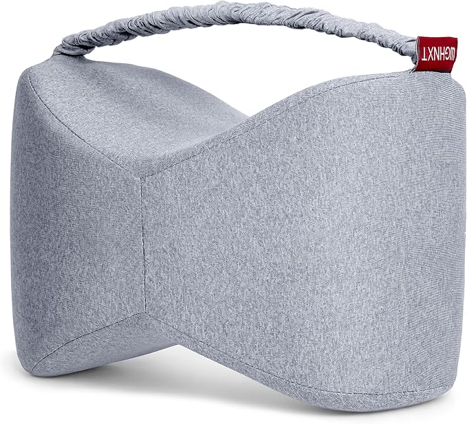 Knee Pillow for Side Sleepers,Memory Foam Leg Pillow with Strap,Between the Knees Pillows for Side Sleeping,Support Cushion for Sciatica,Back,Hip,Knee,Joints and Spine Alignment,Grey
