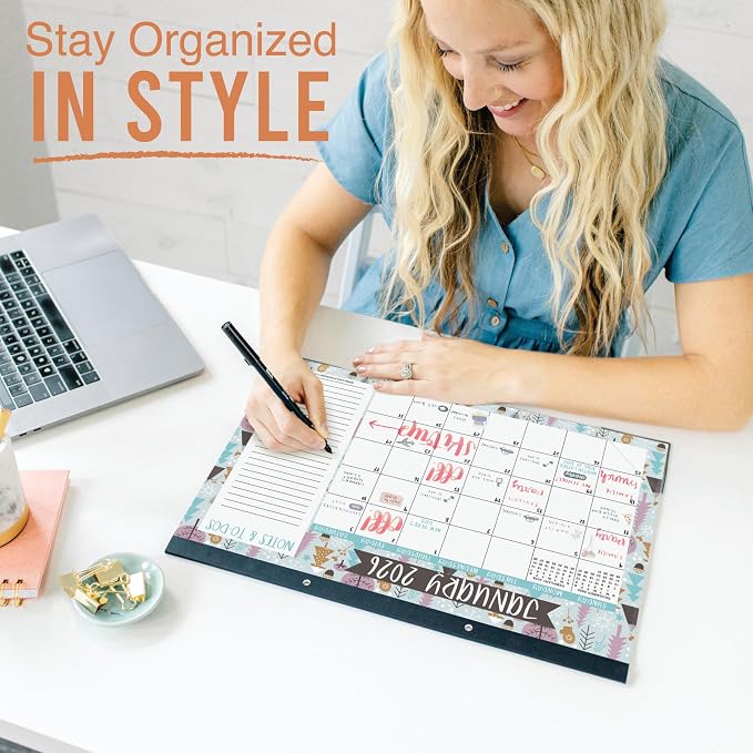Hadley Designs Large Teacher Desk Calendar 2026-2027 - Desktop Calendar 2026, 18-Month Desk Calendars for Home, Office & Classroom, Cute Classroom Must Haves, Back to School Teacher Gifts