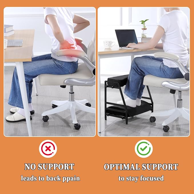 BALAPET Adjustable Double Step Footrest, High-Density Foam with Sturdy Iron Frame Foot Rest Under Desk for Office, Ergonomic Footrest with Washable Cover for Desk Work Office, Home, Patented Design