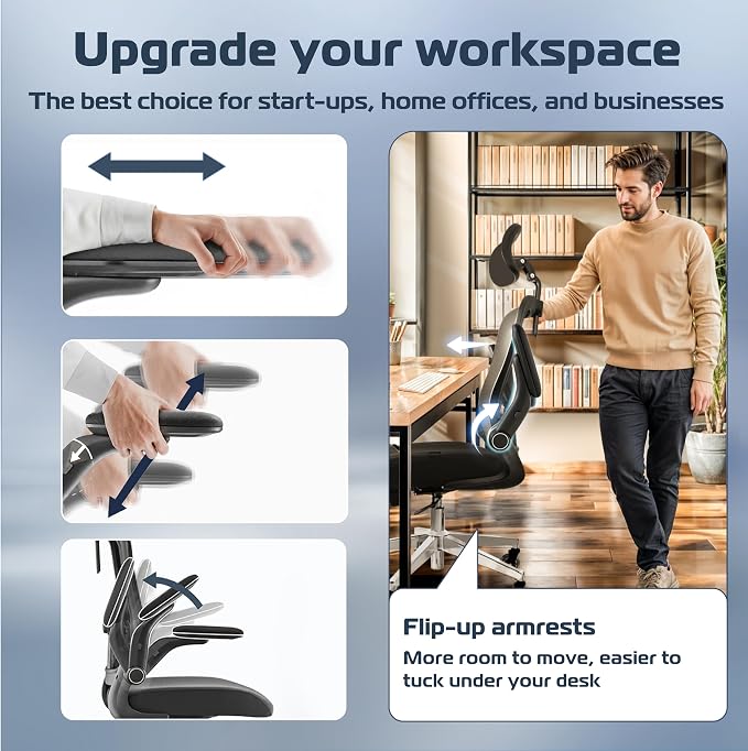 SmartSeat Ergonomic Office Chair Comfy [#1 in Tests] Swivel Chair | Ergonomic Chair with Breathable Mesh Back | Computer Chair with wheels | Home Office Desk Chair with 3D Headrest | For 330lbs