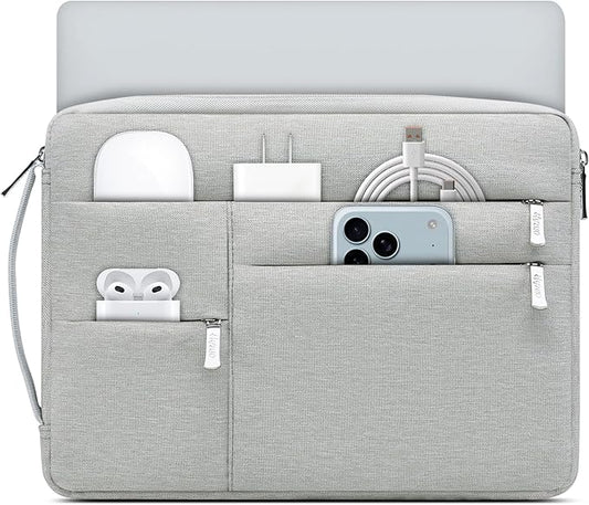 HYZUO 13.3-14 Inch Laptop Sleeve Bag for MacBook Pro 14 M5-M1 Pro/Max A3426 A3427 2026-2021, MacBook Air/Pro 13, 13.8-13.5 Surface Laptop/Book, NoteBook Case for 13" HP Dell Lenovo Asus, Light Gray