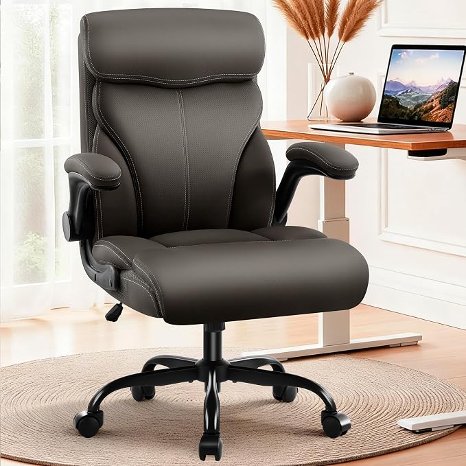 AreShark Leather Office Chair - Executive High Back Ergonomic Desk Chairs | Breathable Computer Chair with Lumbar Support & Rock Function, Rolling Swivel Seat for Working, Studying, Gaming & Relaxing