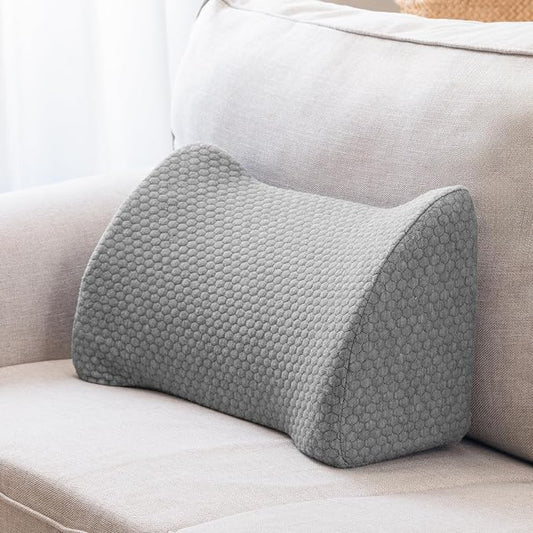 Lumbar Support Pillow Memory Foam Breathable Support for Office Chair, Car Seat, Sofa, Bed - Relieves Back, Spine, Neck Pain for Ergonomic Comfort Gray 18 * 11 * 7.5in