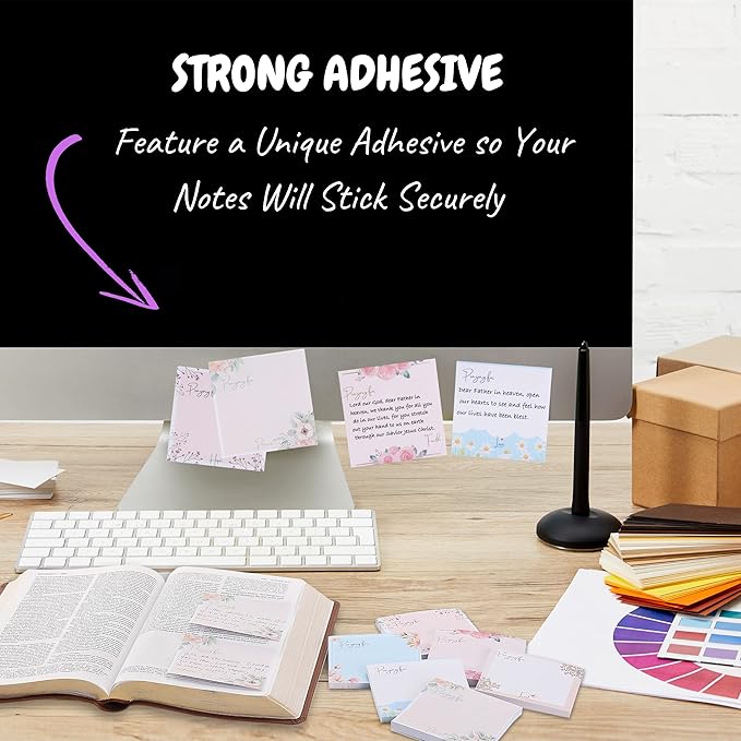 Mr. Pen- Floral Sticky Notes, 3'x3', 12 Pads, Aesthetic Colorful Sticky Notes in Bulk, Stocky Notes for Bible Journaling