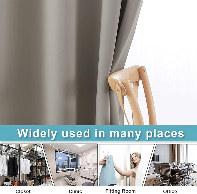 RYB HOME Privacy Room Divider Curtains for Office Bedroom Separation Sound Proof Blanket for Doorway Patio Sliding Glass Door Large Window Curtains Thermal Insulating Blackout, W 120 x L 96, Sand