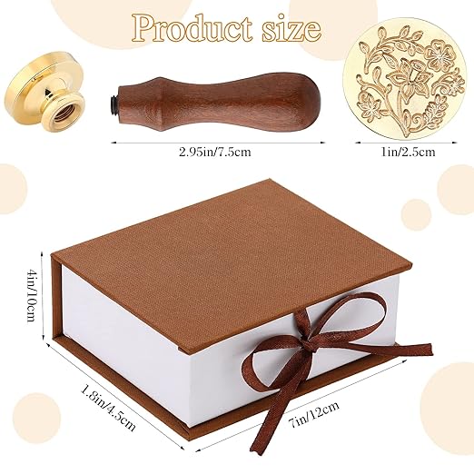 Chrisfall 6 Pcs Wflower Wax Seal Stamp Set with Removable Wooden Handle Floral Stamps Botanical Sealing Stamper Kit for Wedding Party Invitation, Gift Packaging, Envelope, Cards(Fresh Style)