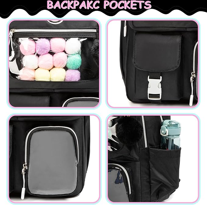 Cute Backpack for Girls Aesthetic Backpack School Backpack for Girls Backpack with Lunch Box Back to School Supplies