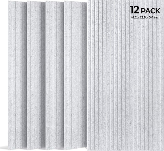 SODOCT 12 Pack Large Acoustic Panels, 47.2" X 23.6" X 0.4" Sound Proof Panels for Walls, High Density Sound Absorbing Panels for Home Studio & Office, Gray