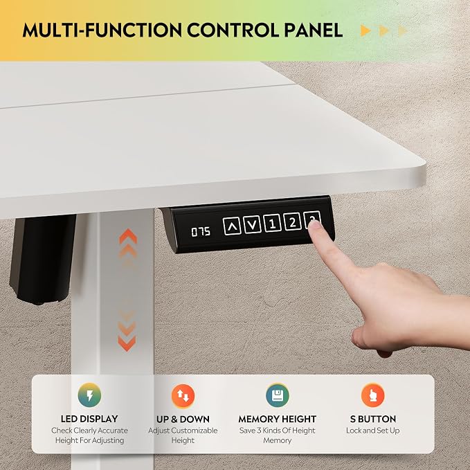 DEVAISE 48 Inch Standing Desk with Split Top, Ergonomic Computer Desk, White