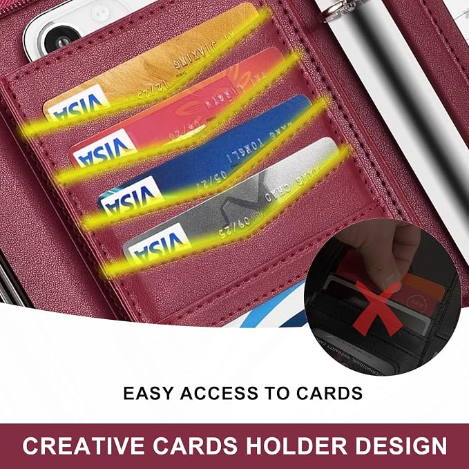 Leathario Portfolio Binder, Includes 5 Folder Index Dividers, 13 Inch Tablets Organizer with Handle, Vegan Leather A4 Padfolio, Multi-Pocket Notepad Business Planner Professional Document