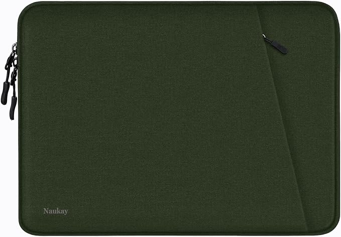 Laptop Sleeve Case 13.3 inch, Shockproof Protective Computer Cover with Accessories Pocket, Laptop Bag Compatible with MacBook Air/Pro 13-13.3 inch, Compatible for MacBook Pro 14 inch, ArmyGreen
