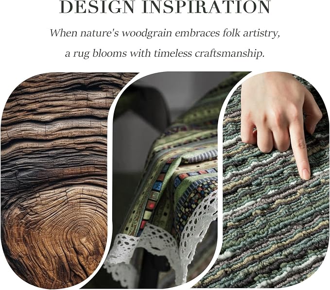 Kitchen Rugs Sets of 2-Non Slip Kitchen Mats for Floor-Thick Stain Resistant Vintage Kitchen Floor Mat Runner Carpet for Hallways Entryway Laundry Room Washable（Green 24"x70"+20"x47"）