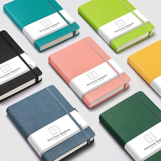 AHGXG Dotted Journal - 320 Numbered Pages Dot Grid Notebook A5 Thick Journal, 100gsm Thick Dotted Paper, Leather Hardcover,Inner Pocket, 5.75'' × 8.38'', Cyan